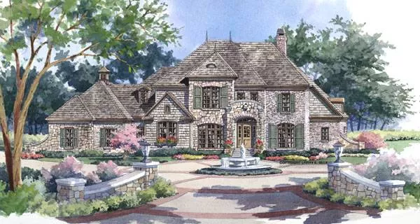 image of side entry garage house plan 8360