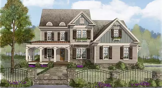 image of two story house plan 2032